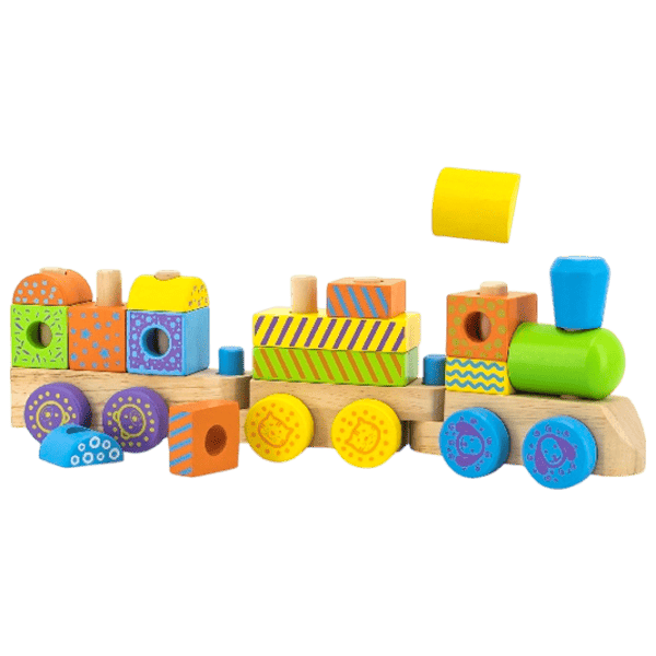 Развивающий набор VIGA Wooden Train Pyramid 50572 1.5+ / Разноцветный photo 3