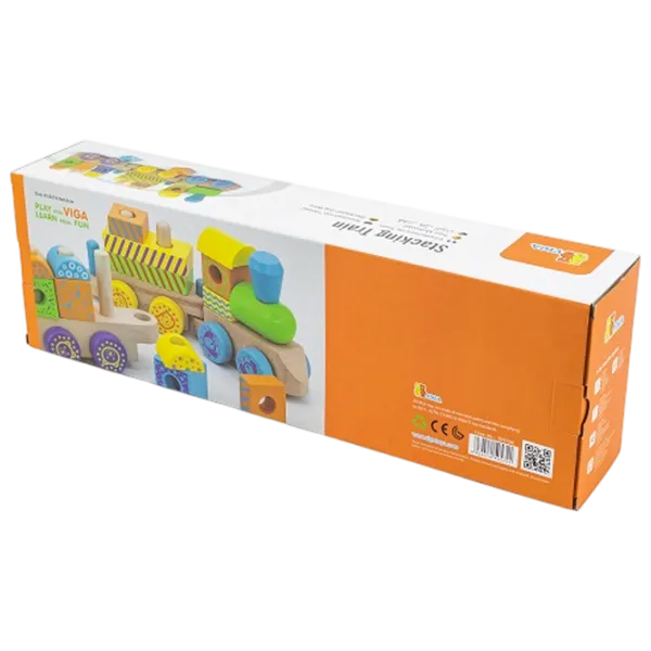 Развивающий набор VIGA Wooden Train Pyramid 50572 1.5+ / Разноцветный photo 4
