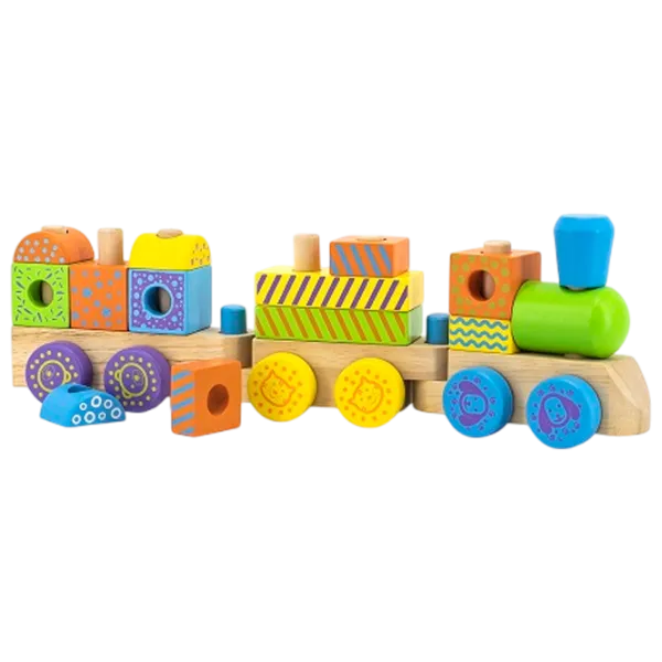 Развивающий набор VIGA Wooden Train Pyramid 50572 1.5+ / Разноцветный photo 5
