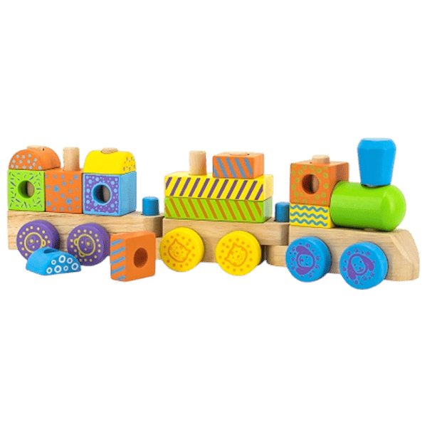 Развивающий набор VIGA Wooden Train Pyramid 50572 1.5+ / Разноцветный photo 5