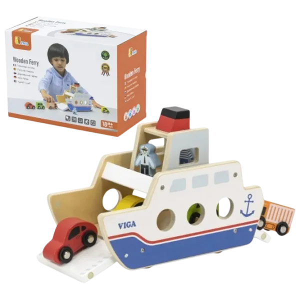 Развивающий набор VIGA Wooden Ferry 44684 1.5+ / Белый photo 1