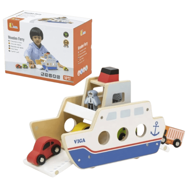 Развивающий набор VIGA Wooden Ferry 44684 1.5+ / Белый photo 1