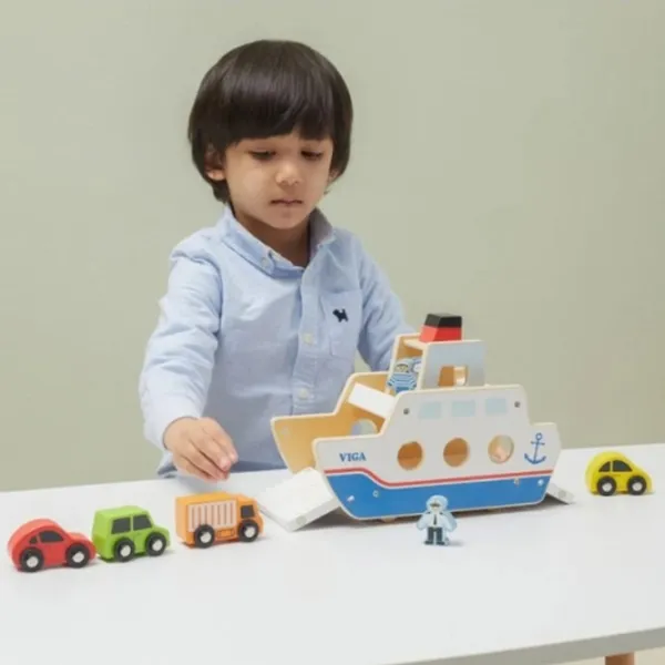 Развивающий набор VIGA Wooden Ferry 44684 1.5+ / Белый photo 6