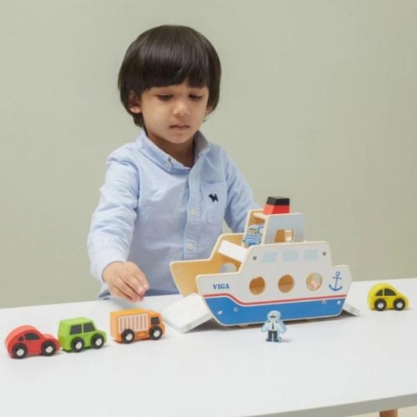 Развивающий набор VIGA Wooden Ferry 44684 1.5+ / Белый photo 6
