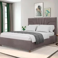 Кровать Crinela Oxana Modern Velluto 16 180 x 200 см / Фанера / Серый photo 4