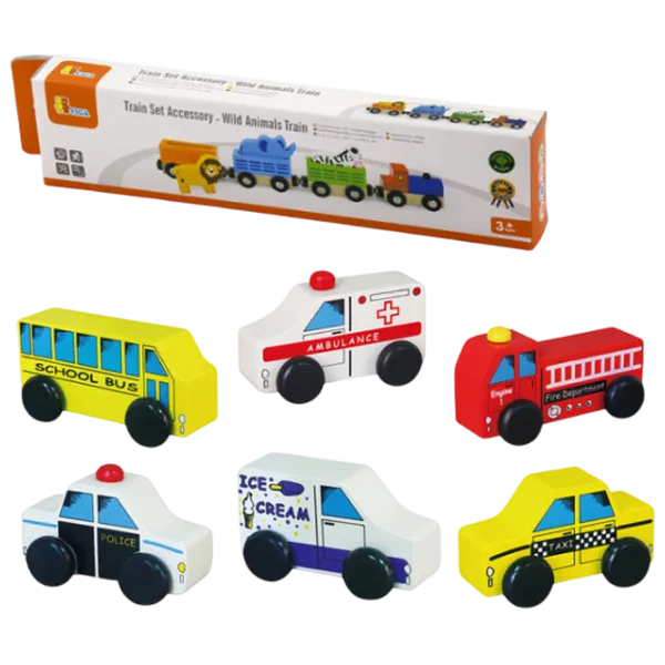 Игровой набор VIGA Wooden Cars 59506 1.5+ / Разноцветный photo 1