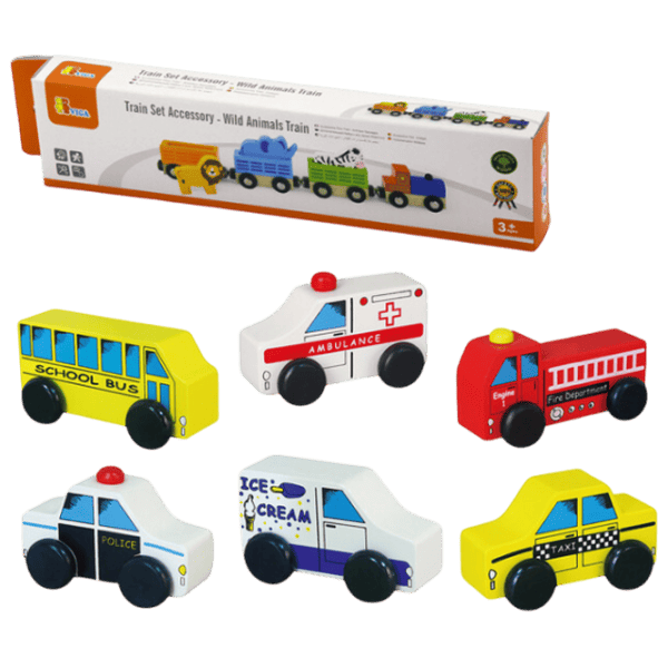 Игровой набор VIGA Wooden Cars 59506 1.5+ / Разноцветный photo 1