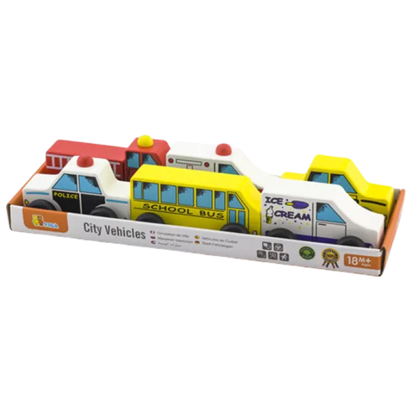 Игровой набор VIGA Wooden Cars 59506 1.5+ / Разноцветный photo 4