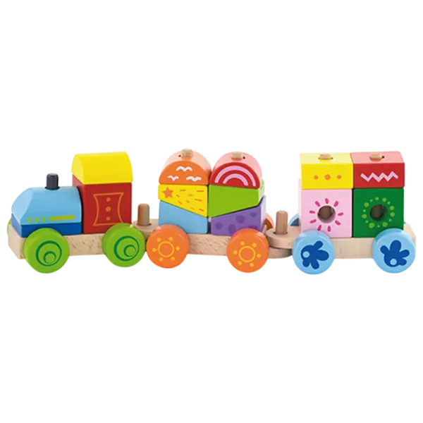Развивающий набор VIGA Wooden Train Pyramid 50534 3+ / Разноцветный photo 1