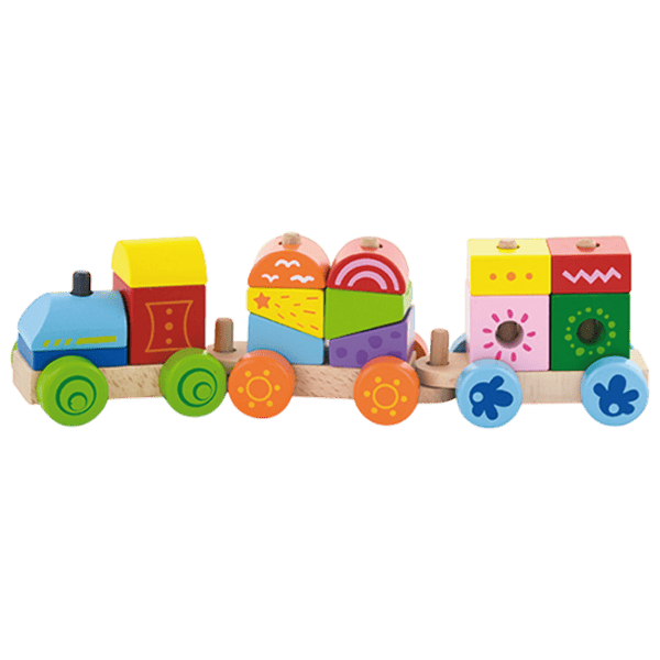 Развивающий набор VIGA Wooden Train Pyramid 50534 3+ / Разноцветный photo 1