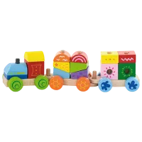 Развивающий набор VIGA Wooden Train Pyramid 50534 3+ / Разноцветный