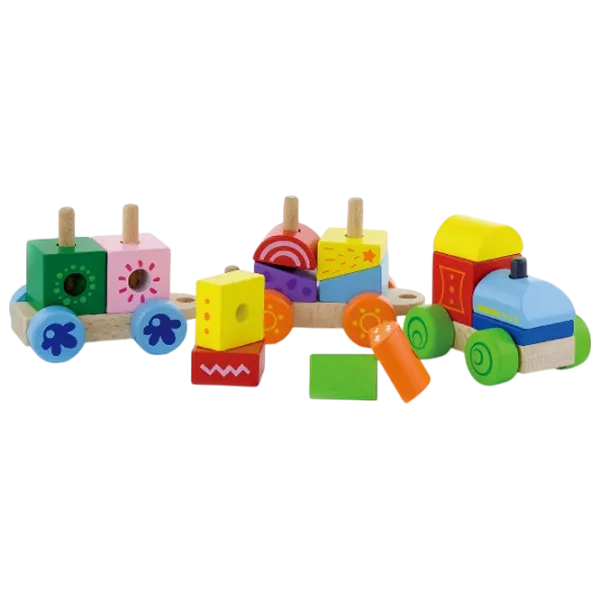 Развивающий набор VIGA Wooden Train Pyramid 50534 3+ / Разноцветный photo 2