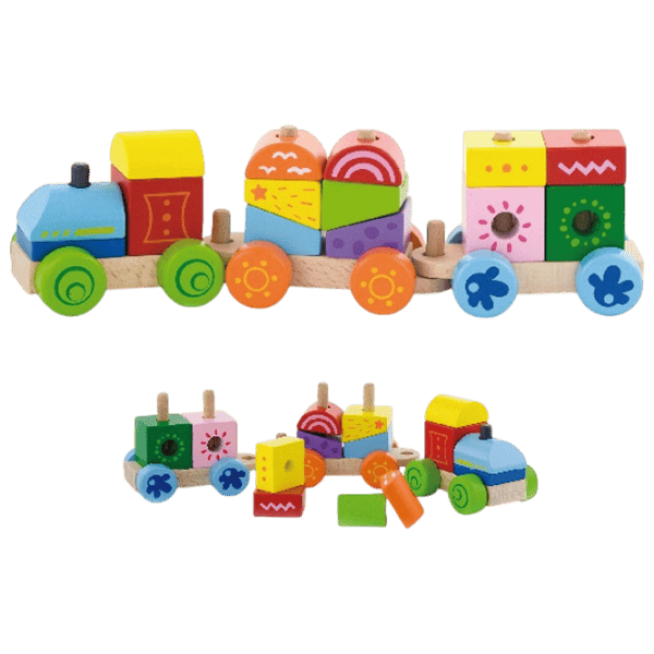 Развивающий набор VIGA Wooden Train Pyramid 50534 3+ / Разноцветный photo 4