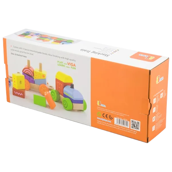 Развивающий набор VIGA Wooden Train Pyramid 50534 3+ / Разноцветный photo 5