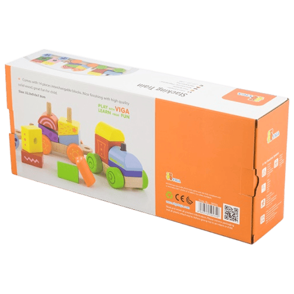 Развивающий набор VIGA Wooden Train Pyramid 50534 3+ / Разноцветный photo 5