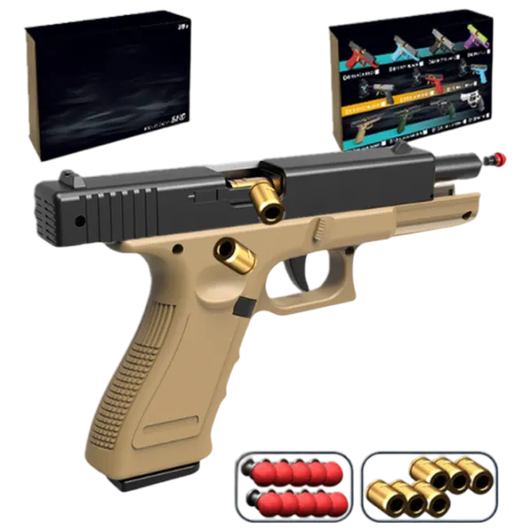 Pistol de jucărie Essa Toys Glock D12 6+ / glonte / Sand photo 3