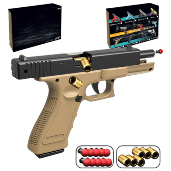 Pistol de jucărie Essa Toys Glock D12 6+ / glonte / Sand photo 3