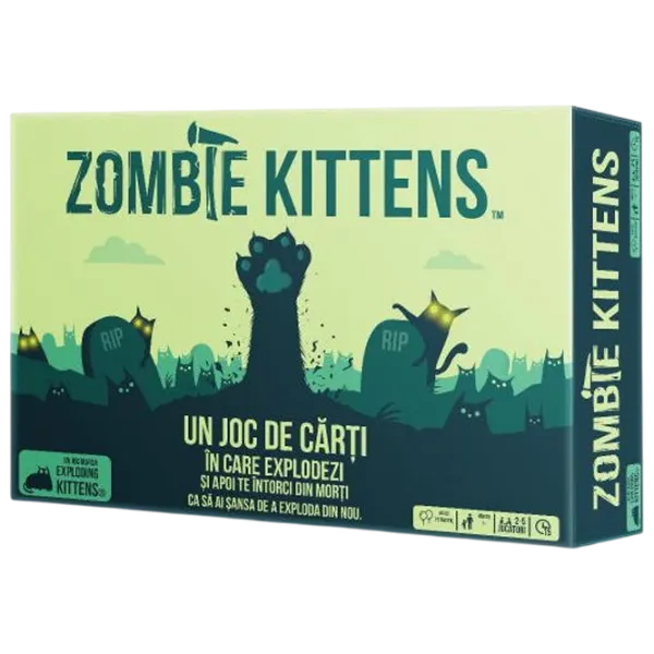 Joc de masă Exploding Kittens Zombie Kittens 7+/ Pentru petreceri photo 1