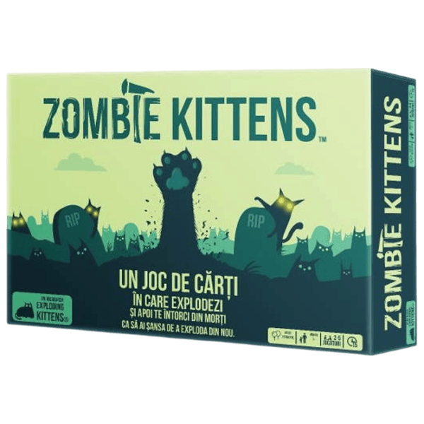 Joc de masă Exploding Kittens Zombie Kittens 7+/ Pentru petreceri photo 1