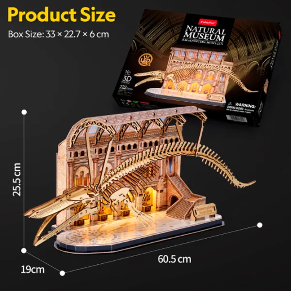 Puzzle 3D CubicFun Balena albastră 6+/ Numărul de piese: 222 photo 8