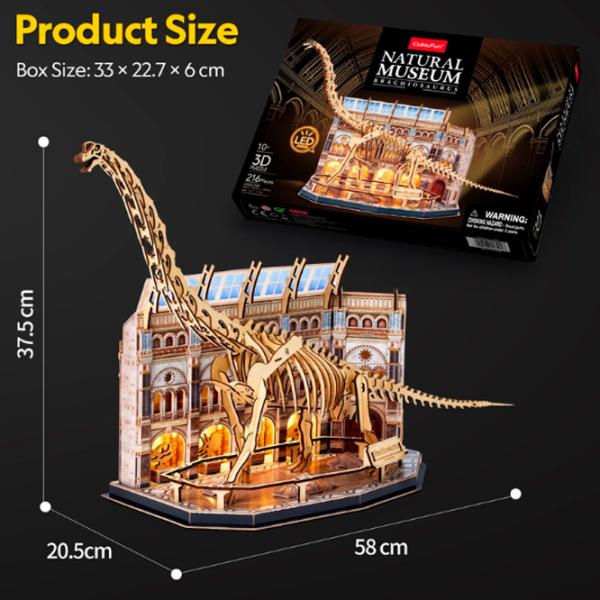 Puzzle 3D CubicFun Brachiosaurus 6+/ Numărul de piese: 216 photo 5
