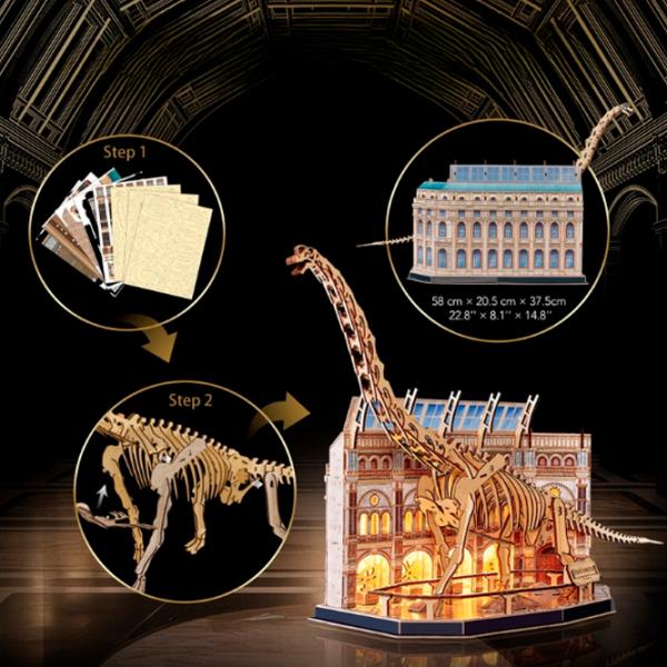 Puzzle 3D CubicFun Brachiosaurus 6+/ Numărul de piese: 216 photo 6