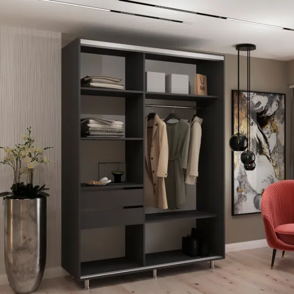 Dulap My-Style Cupe 150 x 60 x 230 / PAL / Anthracite photo 3