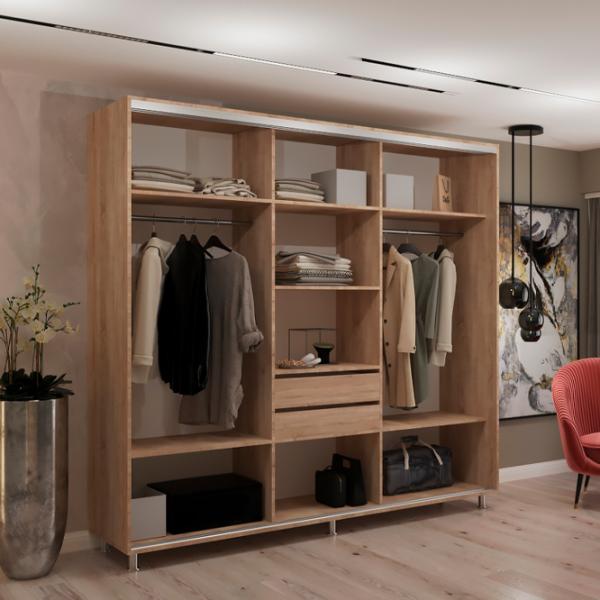 Dulap My-Style Cupe 250 x 60 x 200 / PAL / Sonoma Oak photo 2