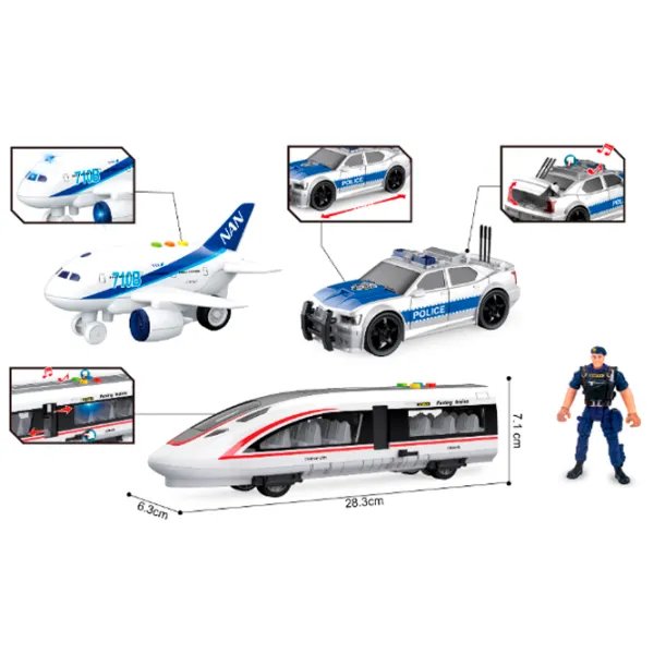 Set de mașini Wenyi Vehicule de poliție WY500-3  / / Red White photo 6