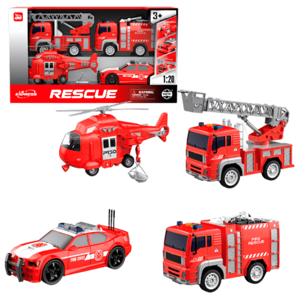Set de mașini Wenyi Mașini de pompieri WY550-4  / / White Red photo 1
