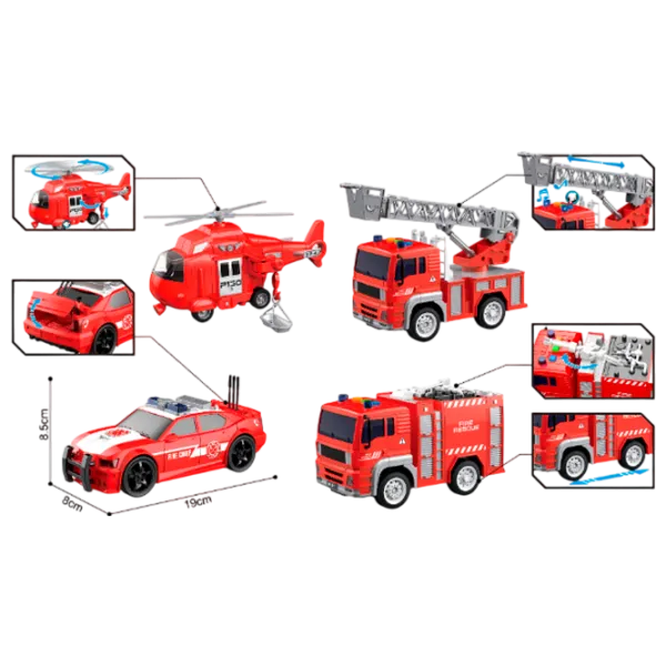 Set de mașini Wenyi Mașini de pompieri WY550-4  / / White Red photo 5
