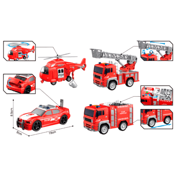 Set de mașini Wenyi Mașini de pompieri WY550-4  / / White Red photo 5