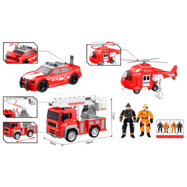 Set de mașini Wenyi Mașini de pompieri WY550-3  / / White Red photo 5