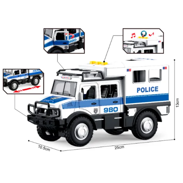 Mașină Wenyi Jeep de poliție WY980A  / / Multicolor White photo 4
