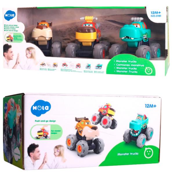 Set de mașini Hola Toys Monster Trucks A3151  / / Multicolor Multicolor photo 3