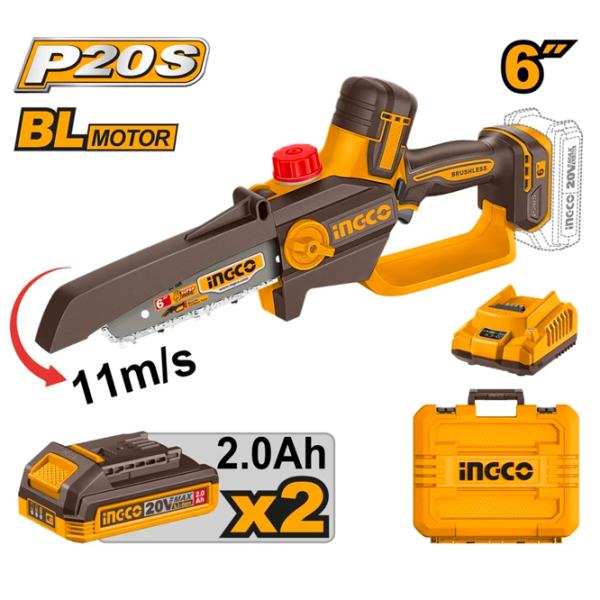 Fierăstrău cu lanţ INGCO CGSLI20662 Cu acumulator/ Yellow photo 1