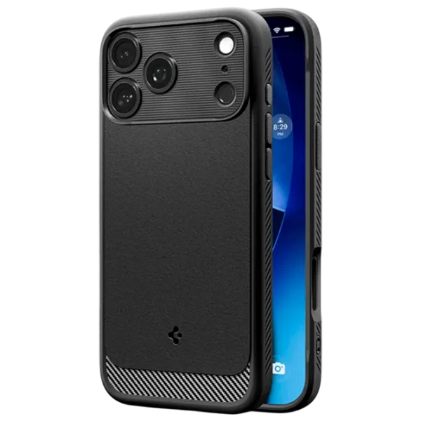 Husă pentru smartphone Apple iPhone 17 Pro Spigen / MagSafe Back / TPU / Black Black Matt photo 1
