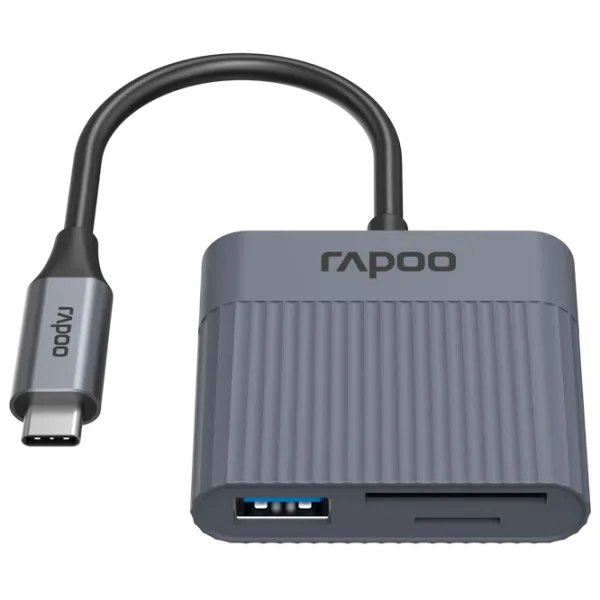 Карт-ридер RAPOO UCR-3011  USB Type-C , USB-A , SD , MicroSD / Серый photo 1