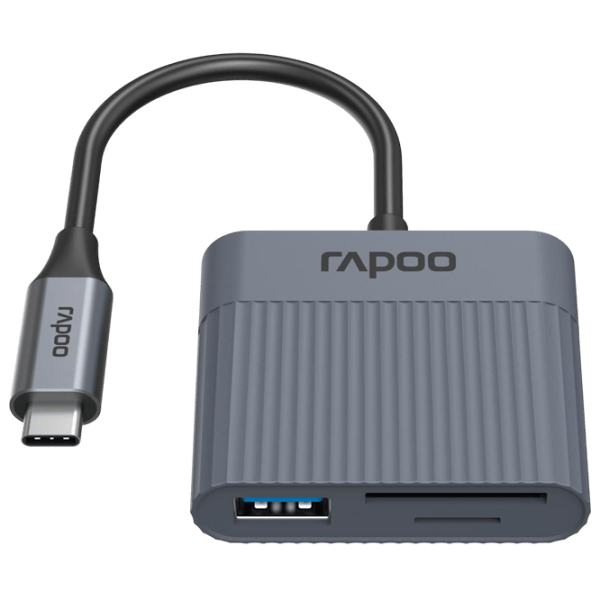 Карт-ридер RAPOO UCR-3011  USB Type-C , USB-A , SD , MicroSD / Серый photo 1