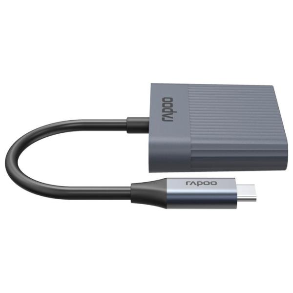 Карт-ридер RAPOO UCR-3011  USB Type-C , USB-A , SD , MicroSD / Серый photo 4
