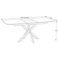 Masă de bucătărie extensibilă DecoPrim Filis MDF/ Gray photo 2