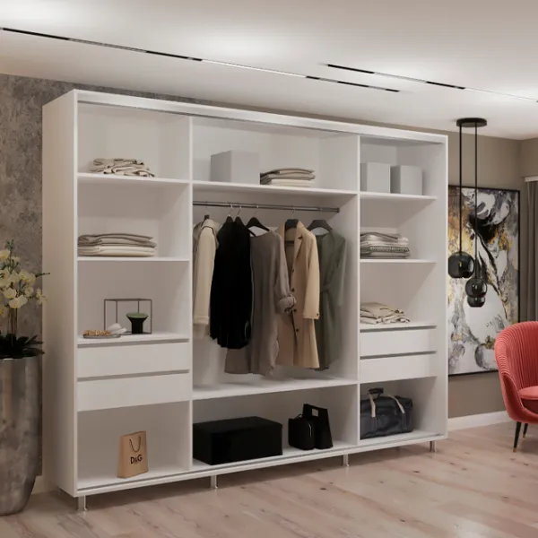 Шкаф My-Style Cupe 260 x 60см x 240 / ЛДСП / White photo 3