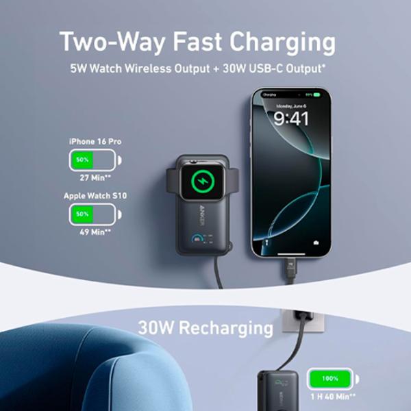Power Bank Anker MagGo 10000 mAh/ Black photo 3