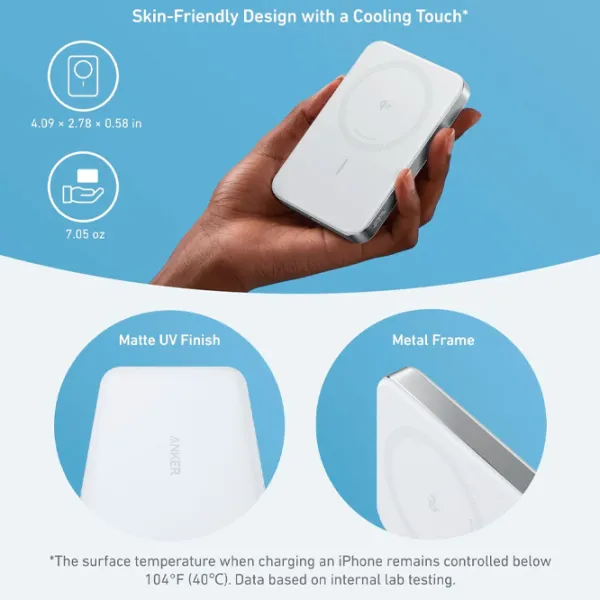 Power Bank Anker MagGo Slim 10000 mAh/ White photo 3