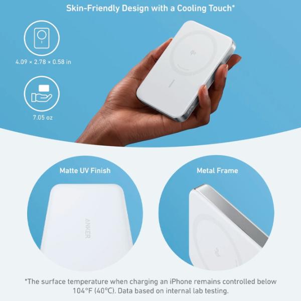 Power Bank Anker MagGo Slim 10000 mAh/ White photo 3