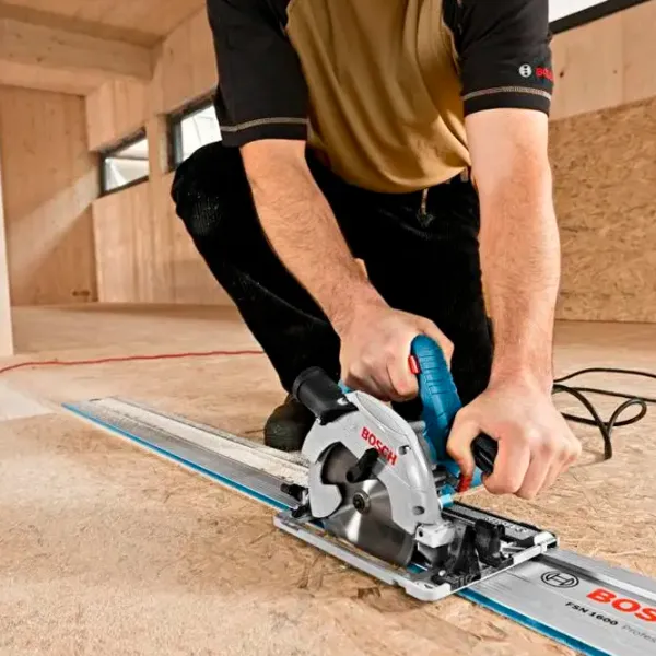 Дисковая пила Bosch GKS 55+G 165 мм / Синий photo 3