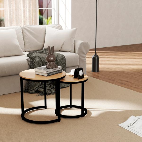 Set măsuțe de cafea DecoPrim Darla MCDRL-JJLVC-M37BLK Stejar Sonoma photo 2