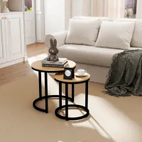 Set măsuțe de cafea DecoPrim Darla MCDRL-JJLVC-M37BLK Stejar Sonoma photo 3