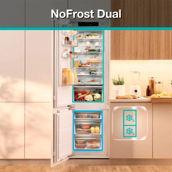 Frigider încorporabil Gorenje NRKI517E62WF cu congelator jos 252 l / 177.5 cm / White photo 8