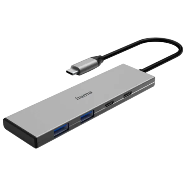 Адаптер Hama 4-in-1 USB-C Multiport USB 3.2 / Серый photo 1
